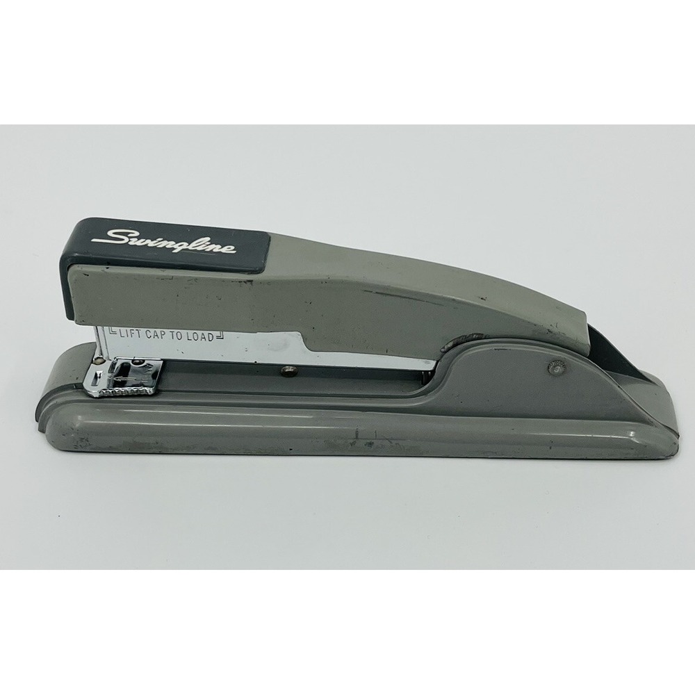Vintage Swingline 27 Stapler Gray Metal Office Desk Work 8.5" USA Art Deco